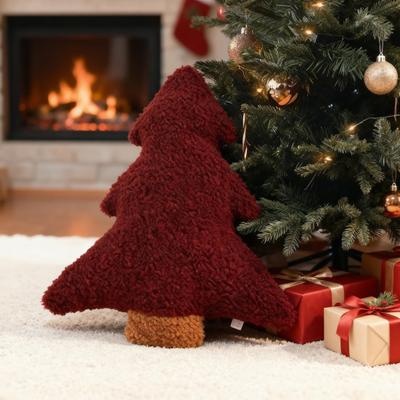 Christmas Tree Pillow Cushion Festive Decorative Throw Pillow for Sofa Bedroom Fluffy Holiday Home Decor Party Gift