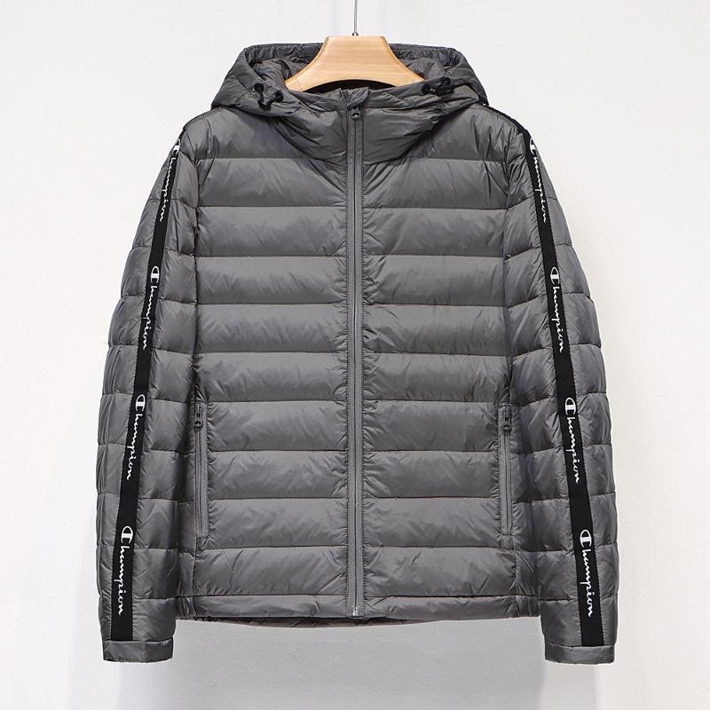 Winter new fashion hooded light and warm men's slim casual white duck down autumn and winter down jacket