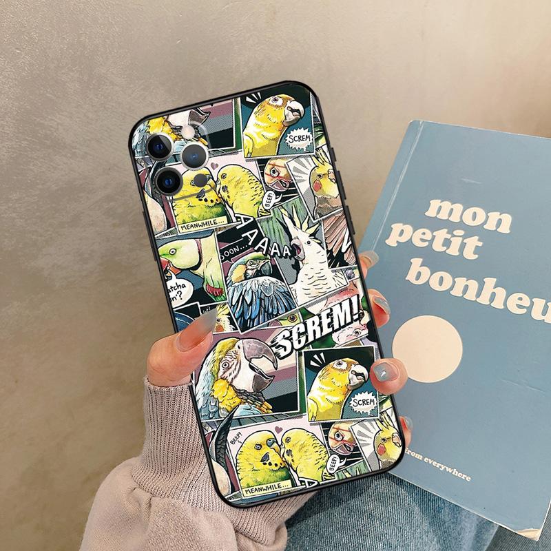 Colorful Parrots Case For iPhone 17 Air 15 14 13 12 11 16 Pro Max 13 mini XR 15 16 Plus 16e Back Cover Shell