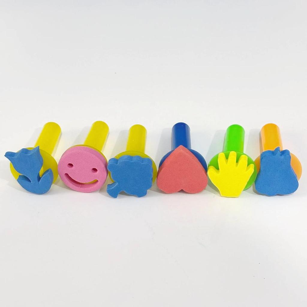 Children's DIY Sponge Painting Brush & Stamp Set for Graffiti Art