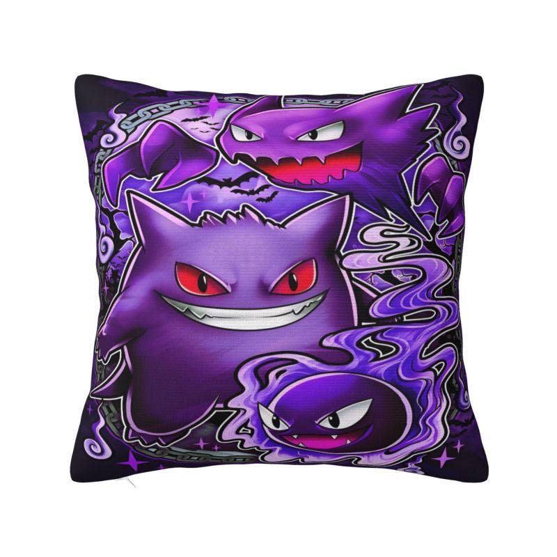 Custom Monster Ghost Gengar Pillow Case 45x45cm Anime Cartoon Chair Cushion Cover Square Pillowcase