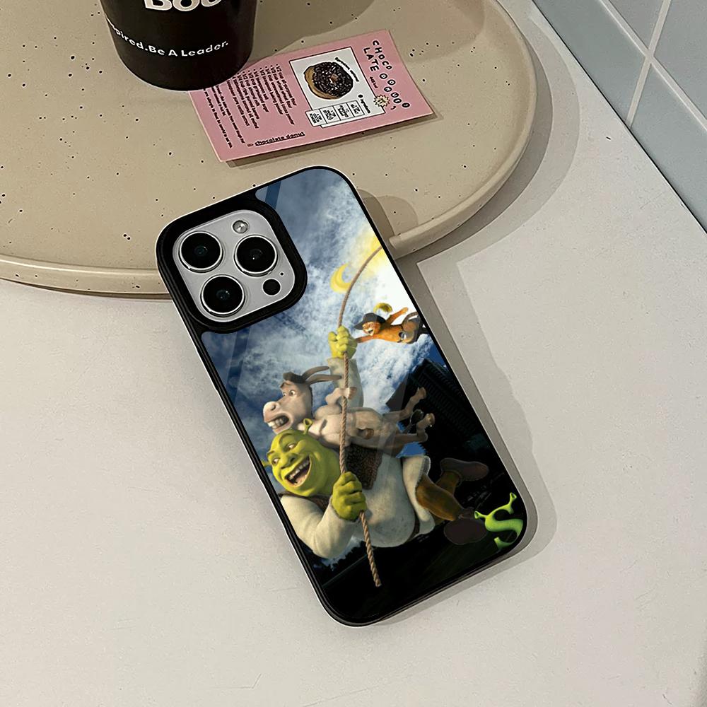 Cute Fun M-MovieS S-Shreks Back Phone Case for Iphone 17 16 15 14 Air 13 12 11 Pro Max Mini Plus Fundas Shell PC+TPU Cover