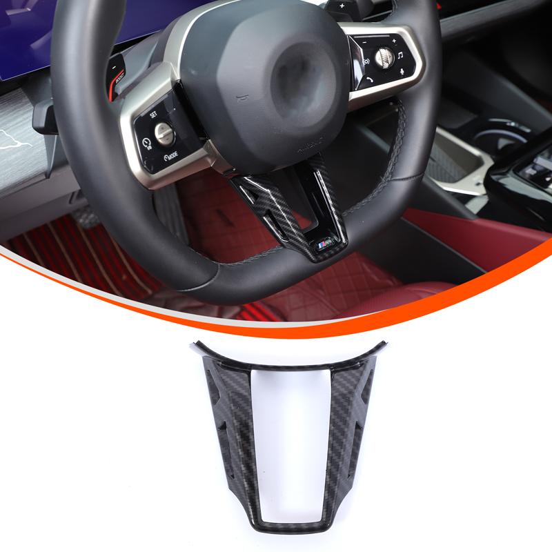 ABS Carbon Fiber For BMW 5 7 Series G60 G70 I7 2024 2025 For X3 G45 2025 Car Steering Wheel Frame Cover Trim Sticker Accessories