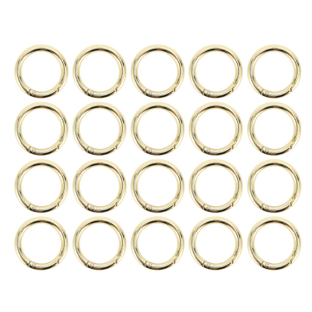 20Pcs Spring O Rings 1.69in Diameter 0.24in Thick Strong Copper Secure Closure Spring Buckles for Purse Bag Jewelry DIY