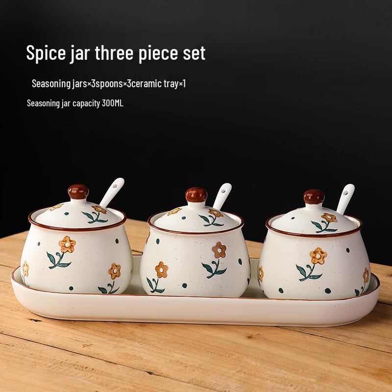 

Japanese Style Matte Ceramic Seasoning Jar & Chopstick Holder Set