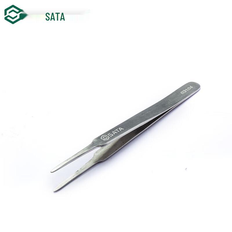 SATA 120mm Wide-Head Tweezers Stainless Steel