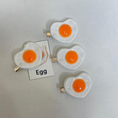 Fried Egg Unique Vegetable Fruit Model Hairpin