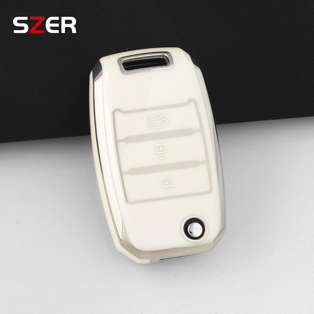 New TPU Flip Car Remote Key Cover Shell For KIA Sid Rio Soul Sportage Ceed Sorento Cerato K2 K3 K4 K5 Case Protector Keychain