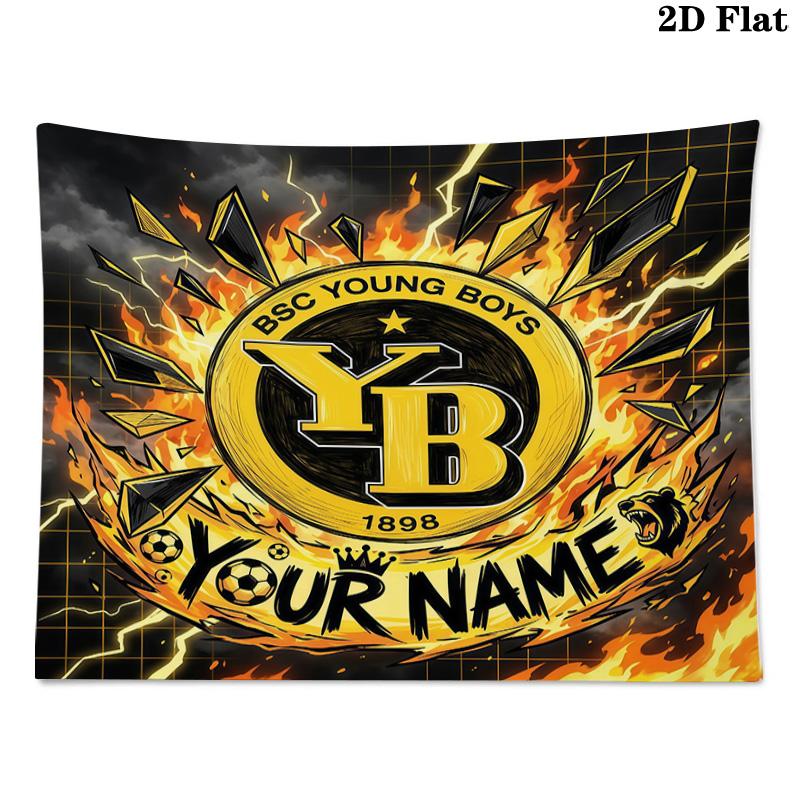 Custom Name BSC Young Boys Printed Tapestry – Wall Hanging for Bedrooms, Dorms, and Home Decor