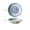 BEPAN 1PC Chinese Retro Blue and White Ceramic Plates Hand-Painted Bowl Set Deep Dishes Tableware for Home Kitchen and Commercial Use