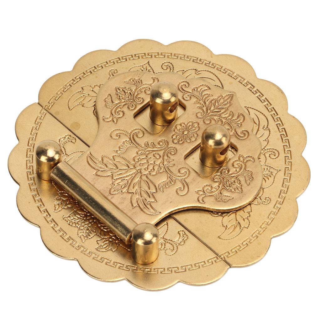 Messing Riegelverschluss Retro Design 8cm Durchmesser Rostbeständiges Metallschloss für Schrank Holzkiste