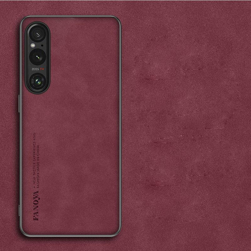 Case for Sony Xperia 1 V II Vii Luxury Sheepskin PU Leather Silicone Shockproof Matte Bumper Cover for Xperia 1V 10V Phone Shell