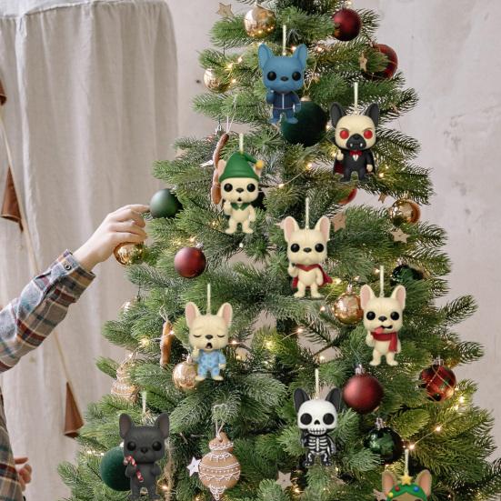 French Bulldog Advent Calendar 2025 Funny Bulldog Christmas Countdown Calendar Bulldog Collectibles Hanging Decoration Set Gift for Bulldog Lovers