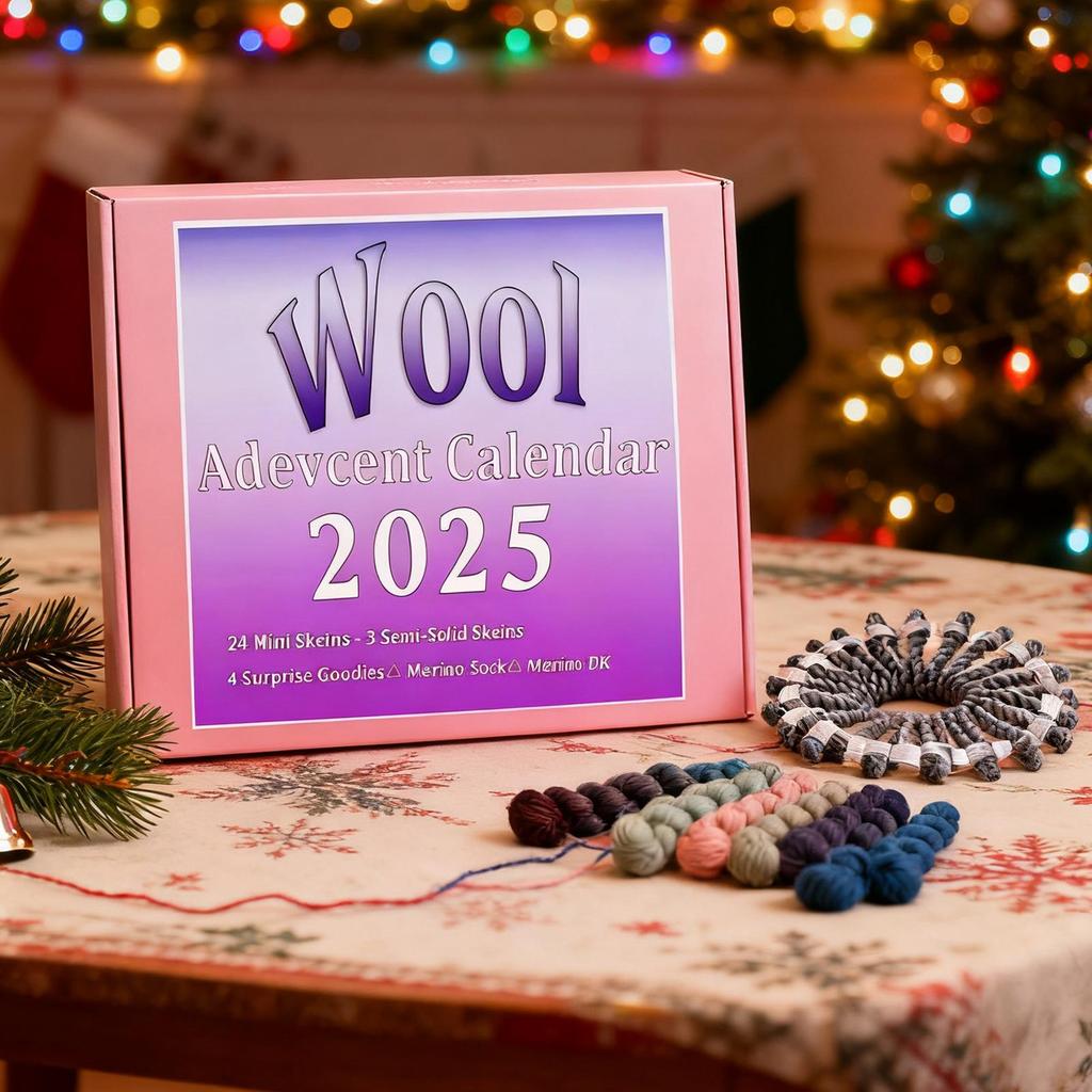 2026 Wool Advent Calendar 24 Days of Soft Yarn Surprises Wool Knitting Yarn Christmas Countdown Calendar Creative Supplies