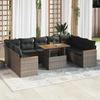 VidaXL Garden Furniture Set with Cushions 10 Pcs Grey Braided Resin Acacia 3327532