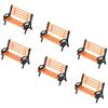 10pcs Park Bench Model Park Railway Layout Landscape Simulation Bench Decoration Outdoor Landscape Garden Scene Decoration