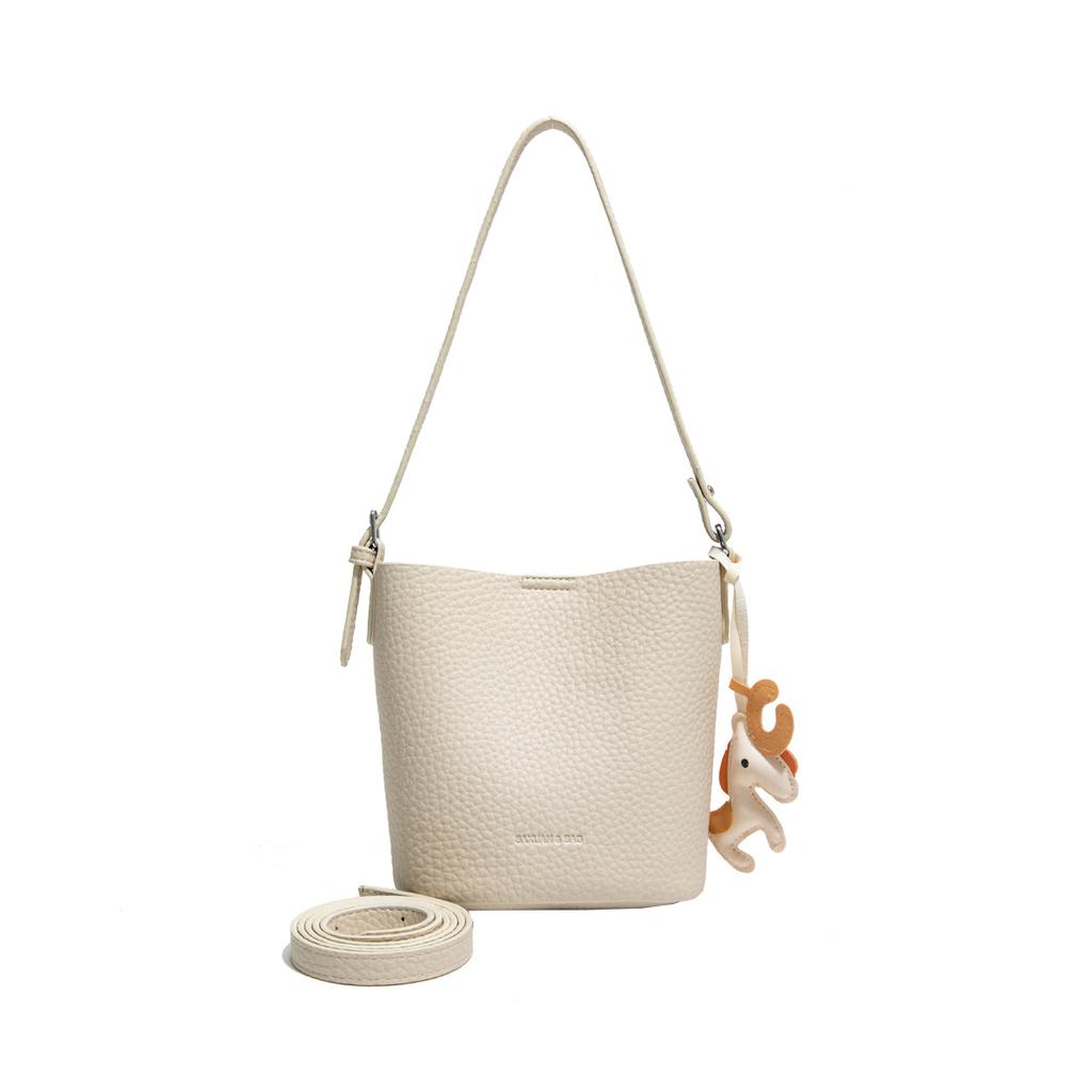 Retro Lychee Muster Pendler Bucket Bag Damen Trend Vielseitig Lässig Einfache Schulter Messenger Bag