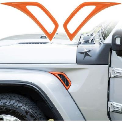 Car Leaf Plate Air Vent Inlet Trim Decor Cover For 2018+ Jeep Wrangler JL Orange