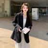Black Design Temperament Fashionable Versatile Suit Women's Early Spring New Light Mature Wind Loose Short Coat