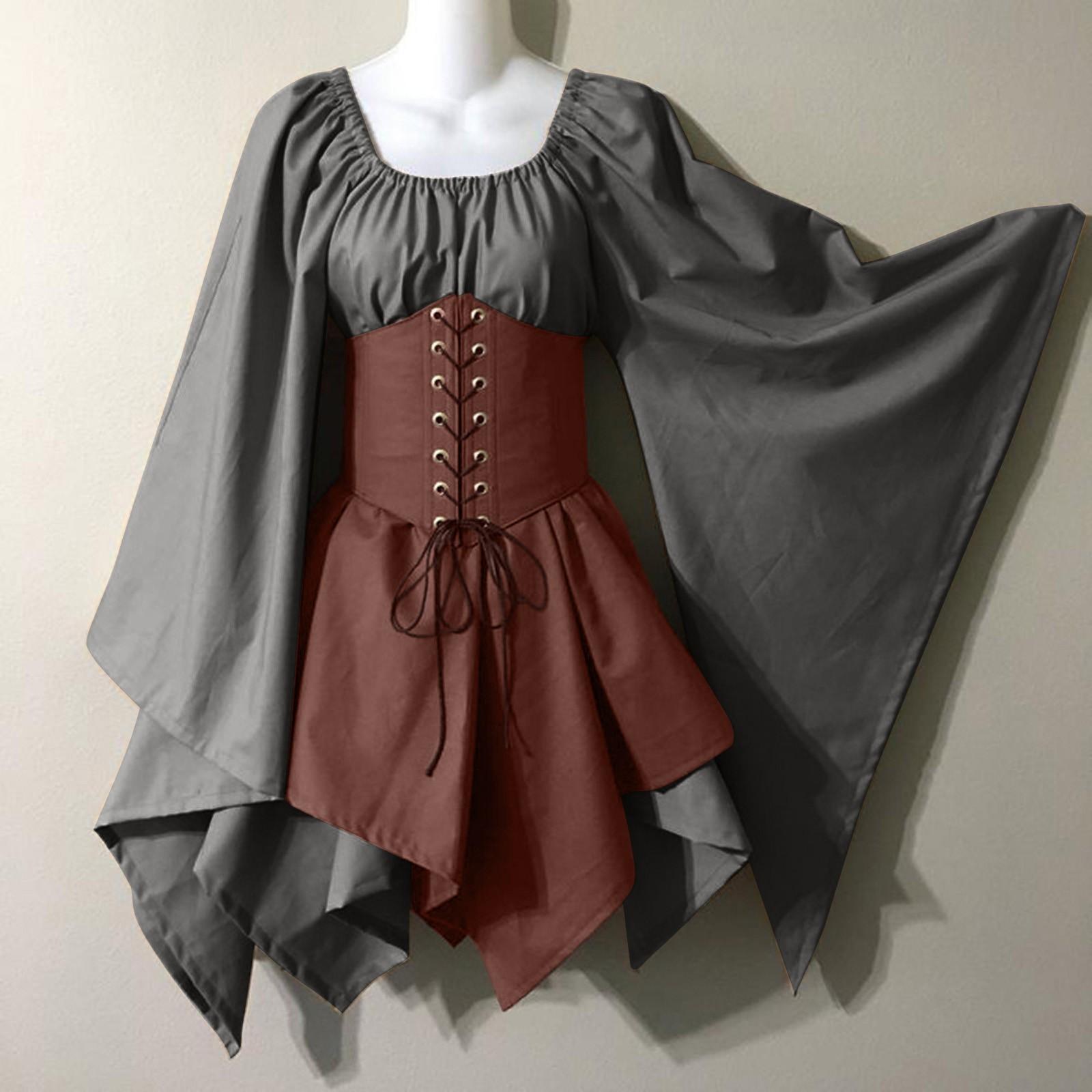 

Жіноча модна старовинна сукня з довгим рукавом для косплею, вечірня вечірня вечірня офіційна сукня XL