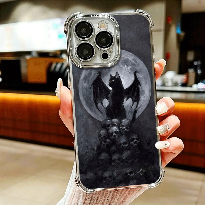 

Черная кошка ведьма эстетика покрытие чехол для телефона для iPhone 16 17 Pro Max Air 16E 14 15 Plus 12 13 Mini противоударный чехол с подушкой безопасности iPhone 15
