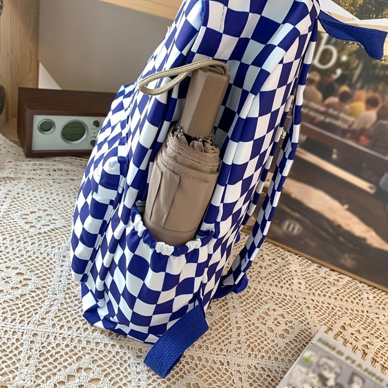 Schoolbags For Females Middle High School Students Ins Style Girls' Backpacks Girls' Checkerboard Backpacks Five Colors Optional