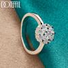 925 Pure Silver Flower AAA Zircon Ring Fashion Wedding Jewelry
