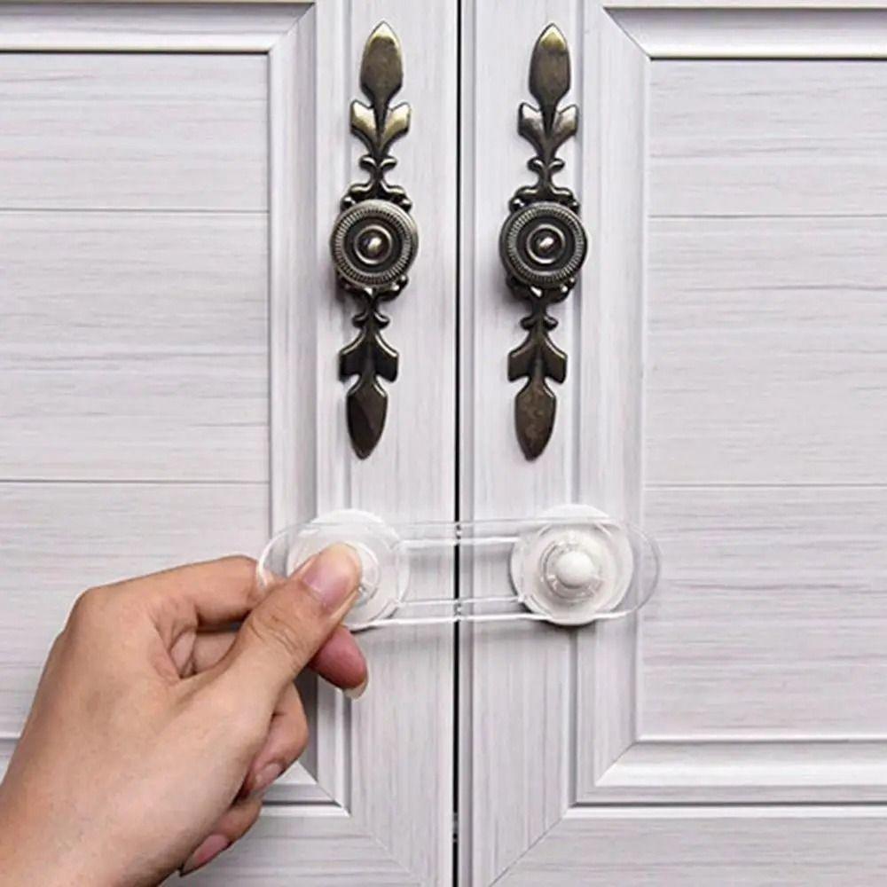 5Pcs Furniture Accossory Unisex Safety Lock ABS Plastic Fridge Cabinet Door Drawer Fixed Locks Portable Self Adhesive