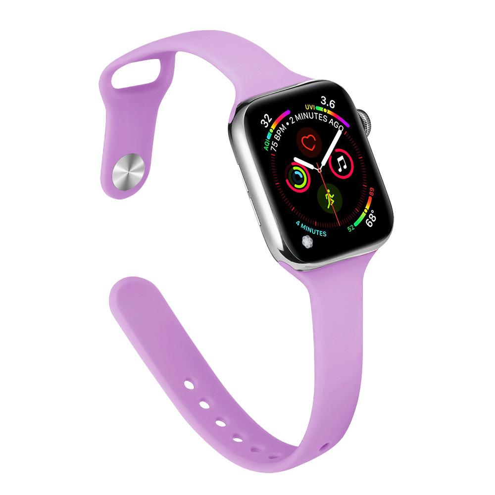 Slim Waist Silicone Watch Strap for Apple Watch Series 1-12, Ultra 1-3, SE3
