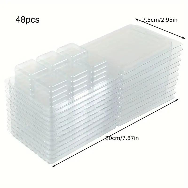 6/18/48Pcs Wax Melt Molds,Aromatherapy Candle Making Silicone Mold PVC Flip Plastic Box Square Paraffin Packing Box