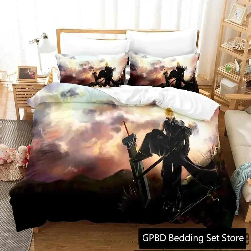 3D Print Game Crisis Core Final Fantasy Vii Bedding Set Boys Girls Twin Queen King Size Duvet Cover Pillowcase Bed Boys Adult