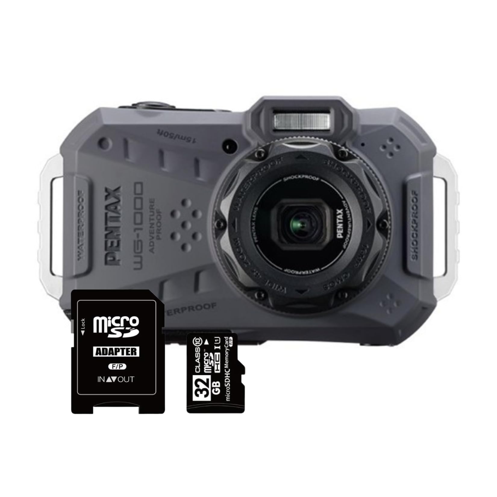 

PENTAX WG-1000 Compact Digital Camera, Waterproof to 15m, Dustproof to 2m, Impact Resistant to 2m, CALS Mode, 16 Megapixels, 4x Optical Zoom, 32GB SD