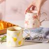 Cute Ceramic Mug for Women New Household 400ml Underglazed Colour Handle Cups High Temperature Applique Craft Aesthetic Cup