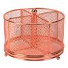 4 Compartments 360° Rotating Mesh Pencil Holder Metal Desktop Storage Container  Girl Gift