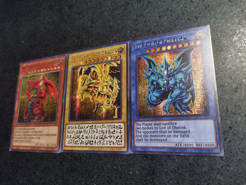 Yu-gi-oh! 3pcs/set  Egyptian God  Diy Self-made Card Collection Cards Gauze Flash Anime Toy Gift Colorful Flash