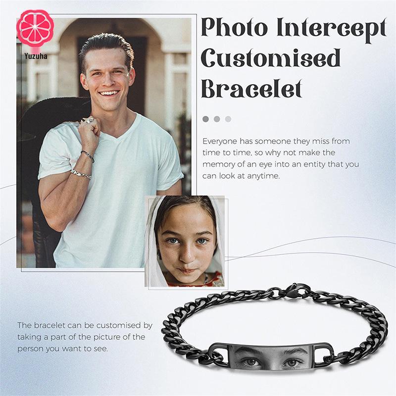 Exclusive Stainless Steel Eye Necklace & Personalized Engraving Bracelet - Christmas Gift
