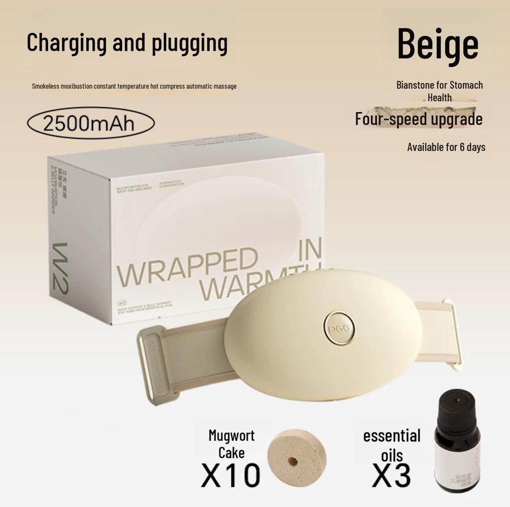 PGG W2 Waist Massage: Red Light, Hot Compress, Bianstone Kneading, 2500 mAh Warm Abdomen Moxibustion.