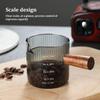 Szklanka do Espresso 120 ml Drewniana Rączka Pojedyncza Podwójna Mulka Kubek do Mierzenia Kawy Podwójna Skala