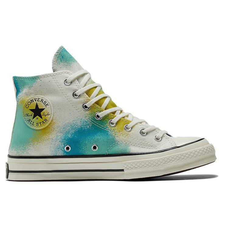 Converse Chuck 70 Spray Paint Casual Mid-Top Canvas Sneakers Unisex Sneakers White Blue A03432C