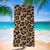 1pc Leopard Print Microfiber Beach Scarf Towel Lightweight Absorbent Large Summer Travel Wrap Yoga Mat Outdoor Blanket Camping