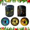 Seasonal Outdoor Night Lighting Solar Christmas Projection Light, Waterproof Metal Wall & Fence Lantern, Warm White And Multi Snowflake Tree