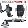 Car Phone Holder with Suction Cup Base Multi-Functional Car Navigation Mount for Windshield and Dashboard