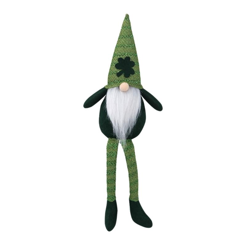 Patricks Day Gnome Long Leg Faceless Doll Plush Decorations Handmade Holiday Party Decor for Kids Gift Desktop Ornaments
