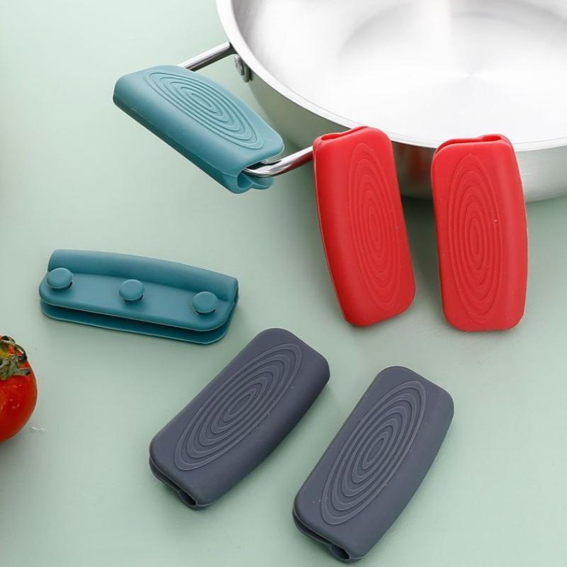 2Pcs Silicone Pot Handle Holders Heat Resistant Non Slip Anti Scald Pot Grip Covers for Kitchen Frying Pan Stock Pot Use