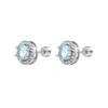 Blue Zircon Titanium Steel Stud Earrings for Women - Luxurious and Comfortable for Sleeping, Ear Bone Accents, Elegant Ear Accessories.