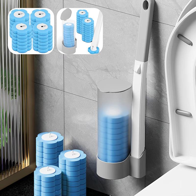 12/18Pcs Toilet Brush With Disposable Replacement Head Kits Upgrade Long Handle Bathroom Cleaning Brush For Home Wc Accessories