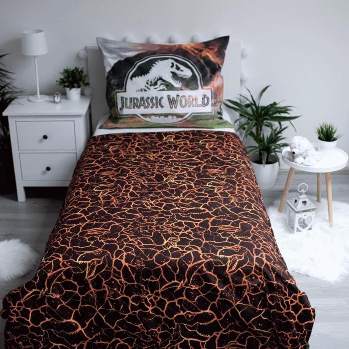 Parure de lit - Jurassic Park - 140x200 cm - 100% coton - Housse avec fermeture à glissière - Enfant