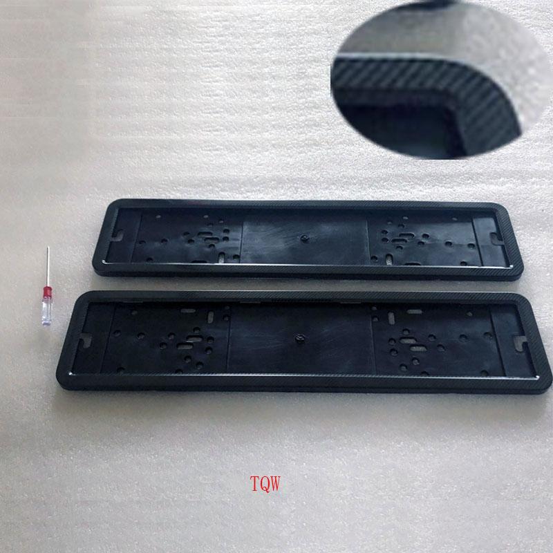 2 Pcs Fit EU License Plate Frame License Plate Holder Number Plate Frame Stainless Carbon Fiber And Plastic Car Accessories