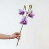 3 Heads Design Faux Flower 55cm Length Artificial Flower Stem Simulated Orchid  Wedding Decoration