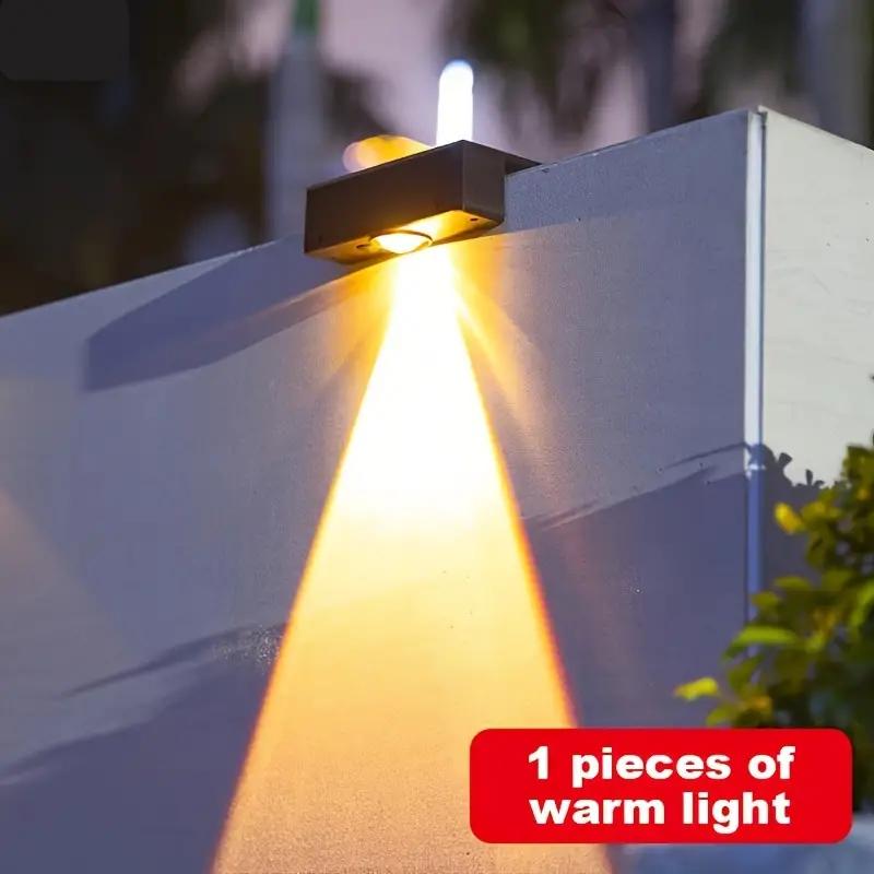 

1 шт. теплый белый светодиодный солнечный настенный светильник для наружного двора и террасы, декоративные ступенчатые светильники для садов отелей, дорожек, дворов, вилл